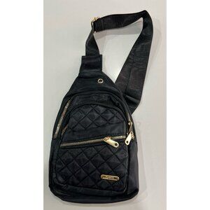 Jingpin Creations fashion black quilted sling bag